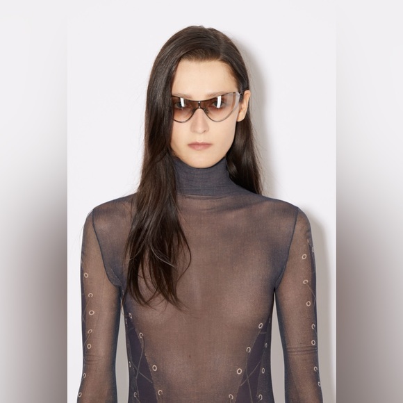 ACNE STUDIOS TROMPE L'OEIL TOP Dark brown/beige - Picture 3 of 4